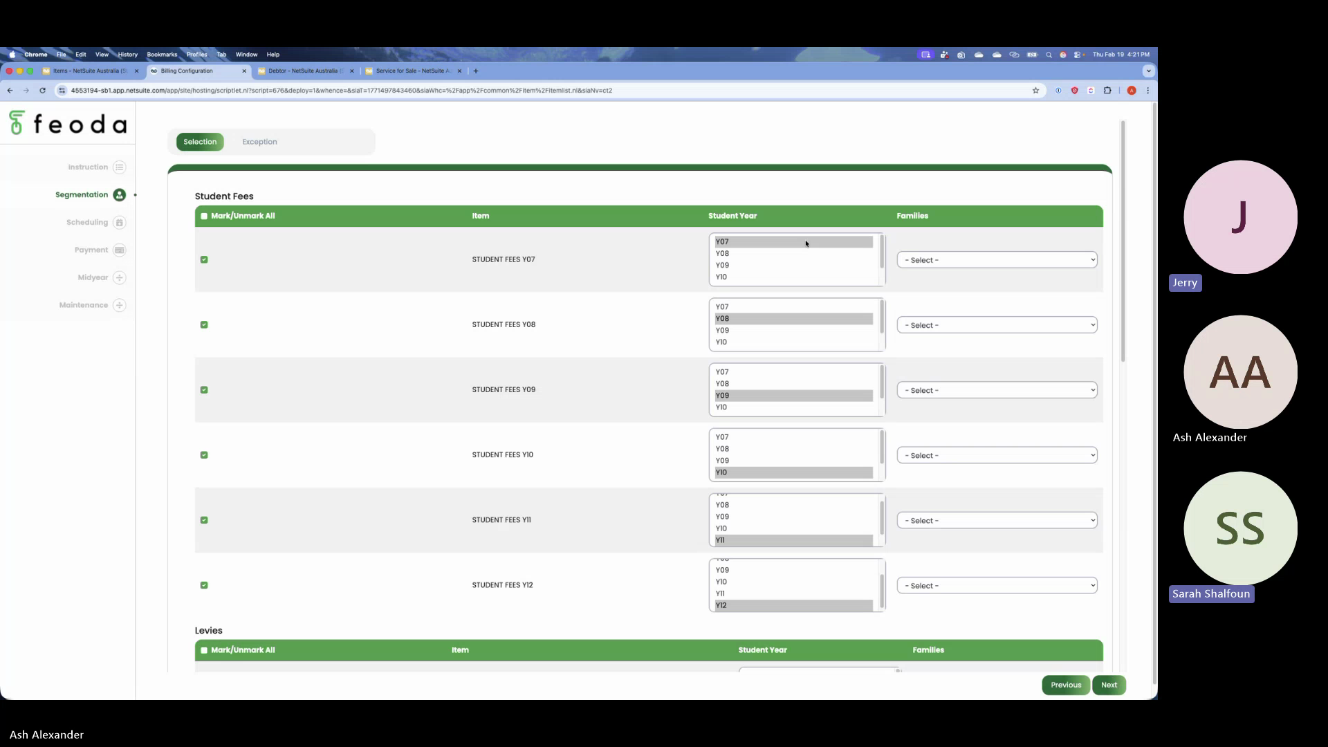 Items-to-years mapping